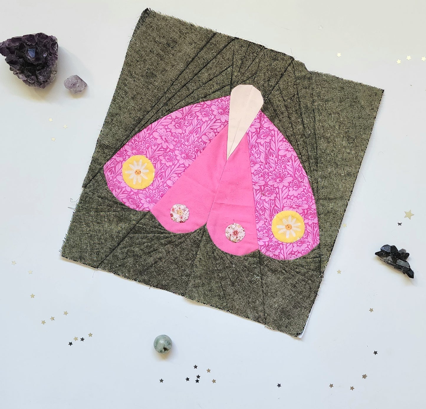 Moth FPP Quilt Block PDF- Automatic Download