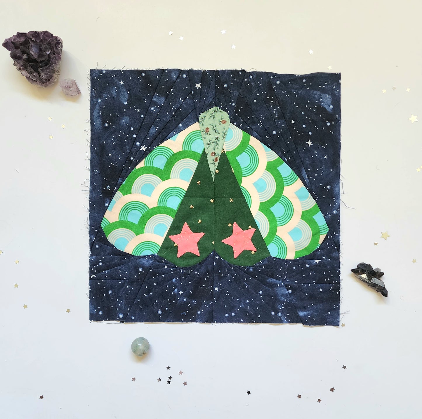 Moth FPP Quilt Block PDF- Automatic Download