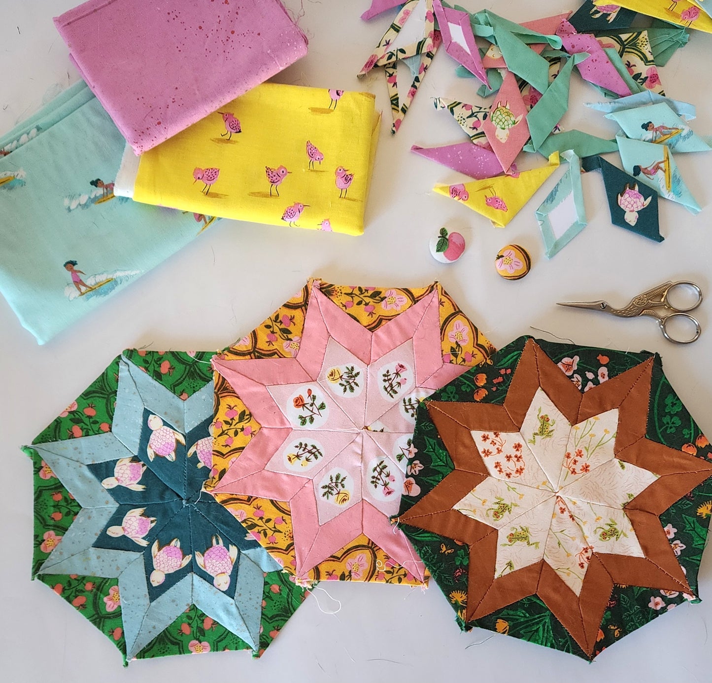 Star Flake Quilt Paper Pieces