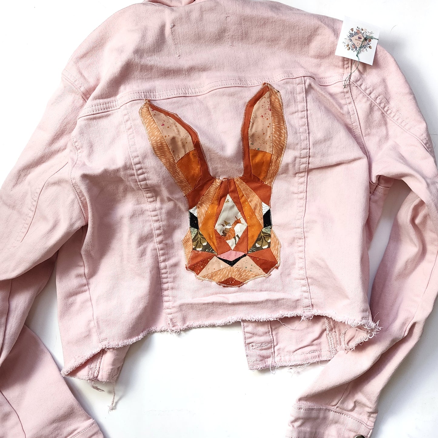 ADULT Small bunny jean jacket