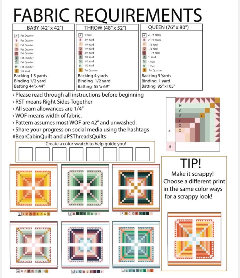 Bear Cabin Quilt PDF- Automatic Download